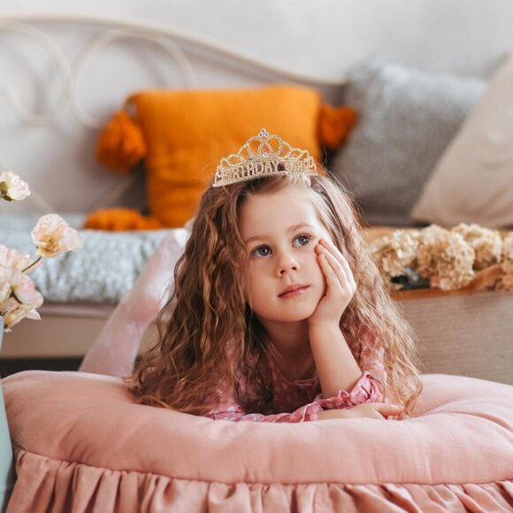 Birthday Crown and Sash Kit for Women Girls Rhinestone Tiara Party Accessory - Picture 2 of 7